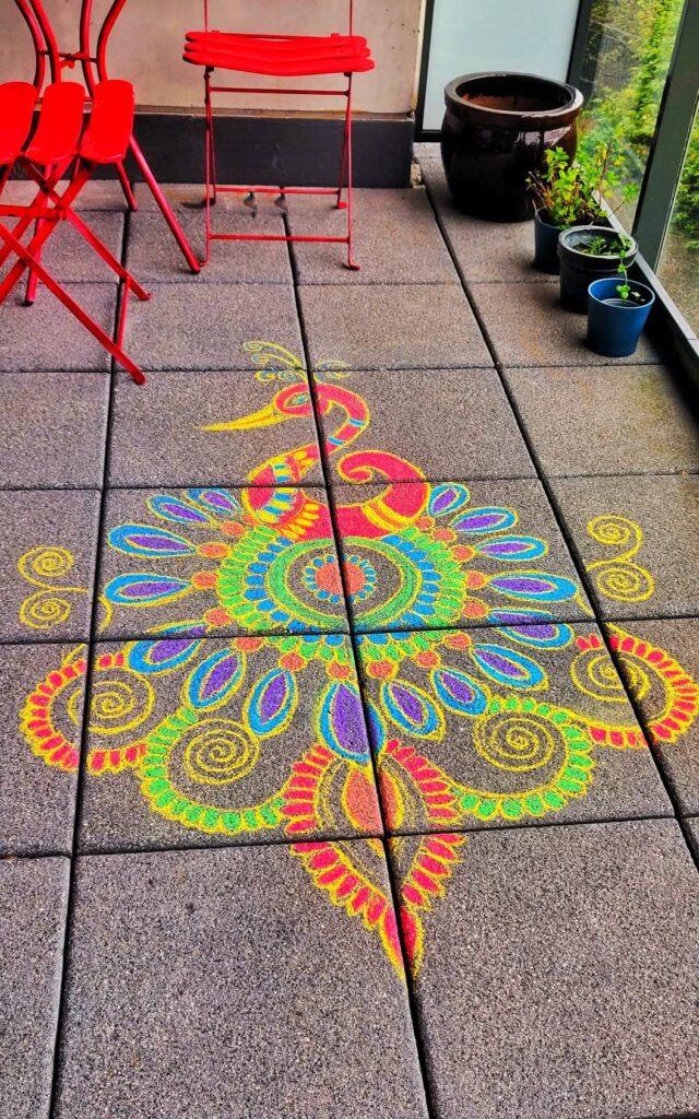 Peacock Rangoli — community art submission